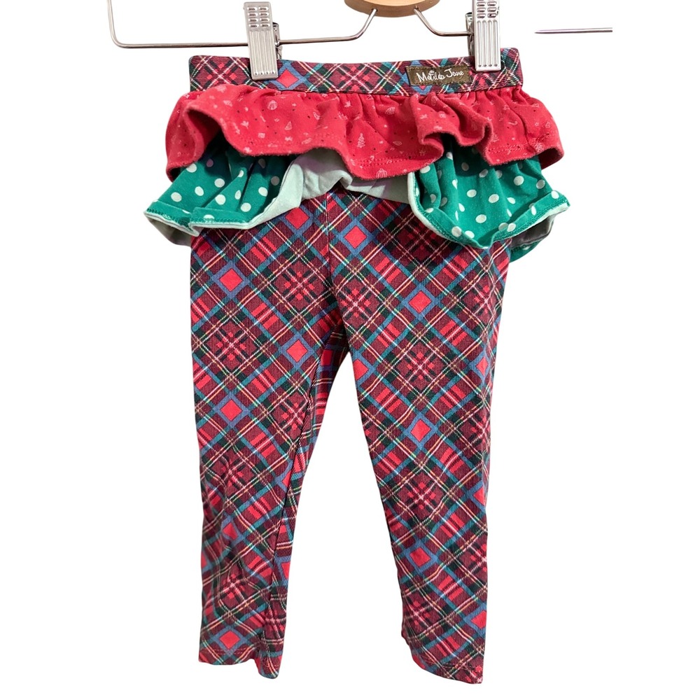 Matilda Jane Holiday Plaid Ruffle Skirt Leggings Baby Toddler 12 18‎ Months
